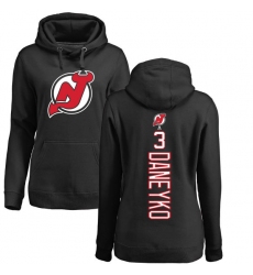 NHL Women's Adidas New Jersey Devils #3 Ken Daneyko Black Backer Pullover Hoodie