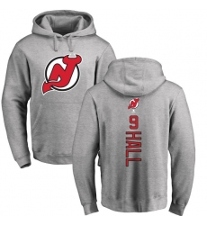 NHL Adidas New Jersey Devils #9 Taylor Hall Ash Backer Pullover Hoodie