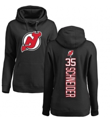 NHL Women's Adidas New Jersey Devils #35 Cory Schneider Black Backer Pullover Hoodie