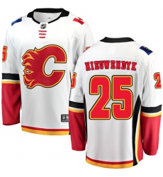 Men's Calgary Flames #25 Joe Nieuwendyk Fanatics Branded White Away Breakaway NHL Jersey