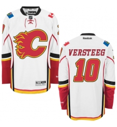 Youth Reebok Calgary Flames #10 Kris Versteeg Authentic White Away NHL Jersey
