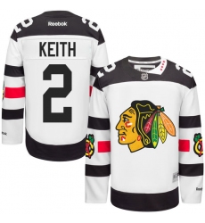 Men's Reebok Chicago Blackhawks #2 Duncan Keith Premier White 2016 Stadium Series NHL Jersey