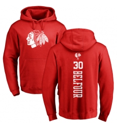 NHL Adidas Chicago Blackhawks #30 ED Belfour Red One Color Backer Pullover Hoodie