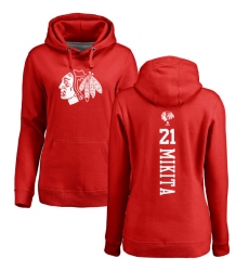 NHL Women's Adidas Chicago Blackhawks #21 Stan Mikita Red One Color Backer Pullover Hoodie