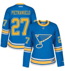 Women's Reebok St. Louis Blues #27 Alex Pietrangelo Premier Blue 2017 Winter Classic NHL Jersey