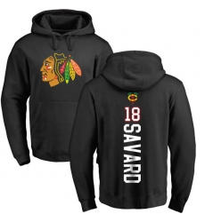 NHL Adidas Chicago Blackhawks #18 Denis Savard Black Backer Pullover Hoodie