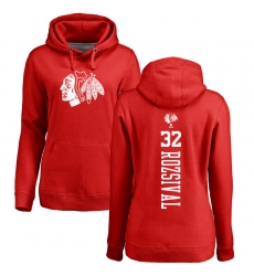 NHL Women's Adidas Chicago Blackhawks #32 Michal Rozsival Red One Color Backer Pullover Hoodie