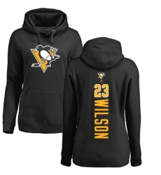 NHL Women's Adidas Pittsburgh Penguins #23 Scott Wilson Black Backer Pullover Hoodie