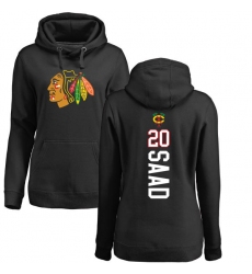 NHL Women's Adidas Chicago Blackhawks #20 Brandon Saad Black Backer Pullover Hoodie