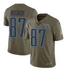 Youth Nike Tennessee Titans #87 Eric Decker Limited Olive 2017 Salute to Service NFL Jersey