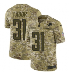 Youth Nike Detroit Lions #31 Teez Tabor Limited Camo 2018 Salute to Service NFL Jersey