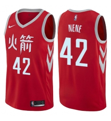 Youth Nike Houston Rockets #42 Nene Swingman Red NBA Jersey - City Edition