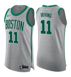 Men's Nike Boston Celtics #11 Kyrie Irving Authentic Gray NBA Jersey - City Edition