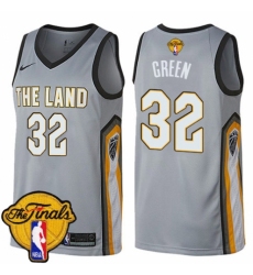 Men's Nike Cleveland Cavaliers #32 Jeff Green Swingman Gray 2018 NBA Finals Bound NBA Jersey - City Edition