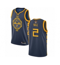 Men's Golden State Warriors #2 Jordan Bell Swingman Navy Blue Basketball 2019 Basketball Finals Bound Jersey - City Edition