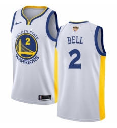 Men's Nike Golden State Warriors #2 Jordan Bell Swingman White Home 2018 NBA Finals Bound NBA Jersey - Association Edition