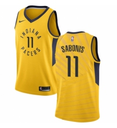 Women's Nike Indiana Pacers #11 Domantas Sabonis Swingman Gold NBA Jersey Statement Edition