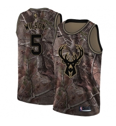 Women's Nike Milwaukee Bucks #5 D. J. Wilson Swingman Camo Realtree Collection NBA Jersey