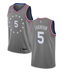 Women's Nike Philadelphia 76ers #5 Amir Johnson Swingman Gray NBA Jersey - City Edition