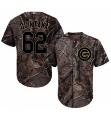 Youth Majestic Chicago Cubs #62 Jose Quintana Authentic Camo Realtree Collection Flex Base MLB Jersey