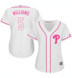 Women's Majestic Philadelphia Phillies #5 Nick Williams Authentic White Fashion Cool Base MLB Jersey