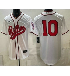 Men's Philadelphia Phillies #10 JT Realmuto White 2026 Field of Dreams Stadium Stitched Jersey