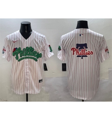 Mens Philadelphia Phillies Team Big Logo White Phanatic Limited Stitched Jersey
