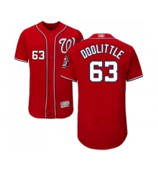 Men's Washington Nationals #63 Sean Doolittle Red Alternate Flex Base Authentic Collection Baseball Jersey