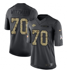 Youth Nike Kansas City Chiefs #70 Bryan Witzmann Limited Black 2016 Salute to Service NFL Jersey