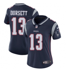 Women's Nike New England Patriots #13 Phillip Dorsett Navy Blue Team Color Vapor Untouchable Limited Player NFL Jersey