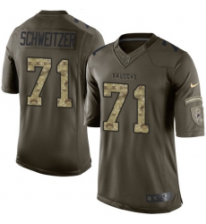 Men's Nike Atlanta Falcons #71 Wes Schweitzer Elite Green Salute to Service NFL Jersey