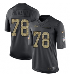 Men's Nike Baltimore Ravens #78 Austin Howard Limited Black 2016 Salute to Service NFL Jersey