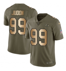 Men's Nike Baltimore Ravens #99 Matt Judon Limited Olive/Gold Salute to Service NFL Jersey