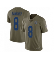 Men's Indianapolis Colts #8 Rigoberto Sanchez Limited Olive 2017 Salute to Service Football Jersey