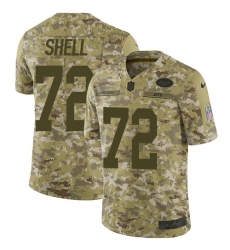 Youth Nike New York Jets #72 Brandon Shell Limited Camo 2018 Salute to Service NFL Jersey