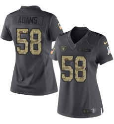 Women's Nike Oakland Raiders #58 Tyrell Adams Limited Black 2016 Salute to Service NFL Jersey