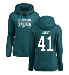 Women's Nike Philadelphia Eagles #41 Ronald Darby Green Super Bowl LII Champions Pullover Hoodie