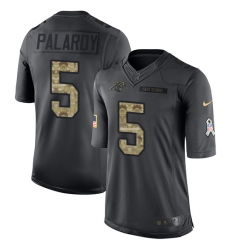 Youth Nike Carolina Panthers #5 Michael Palardy Limited Black 2016 Salute to Service NFL Jersey