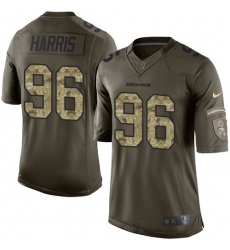 Men's Nike Denver Broncos #96 Shelby Harris Elite Green Salute to Service NFL Jersey