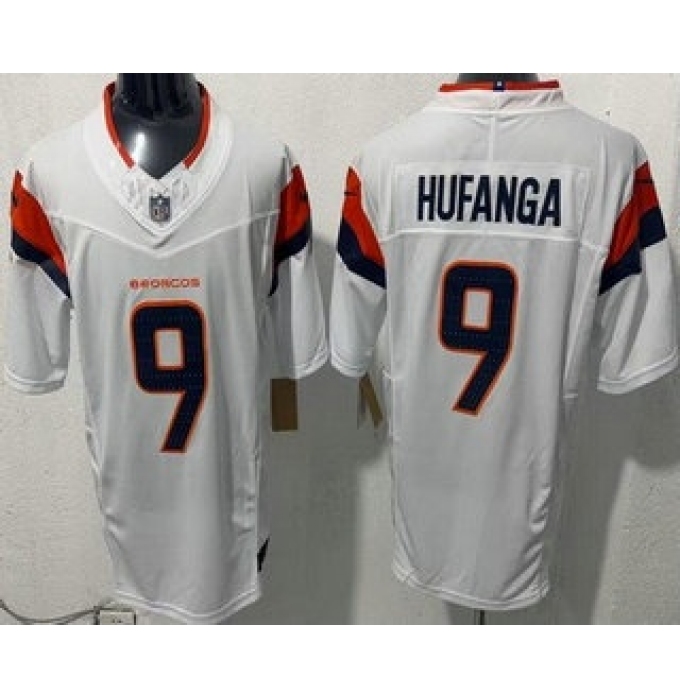 Men's Denver Broncos #9 Talanoa Hufanga Limited White FUSE Vapor Jersey