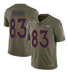 Men's Nike Denver Broncos #83 A.J. Derby Limited Olive 2017 Salute to Service NFL Jersey