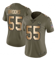 Women's Nike Green Bay Packers #55 Ahmad Brooks Limited Olive/Gold 2017 Salute to Service NFL Jersey