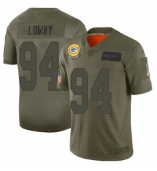 Women's Green Bay Packers #94 Dean Lowry Limited Camo 2019 Salute to Service Football Jersey
