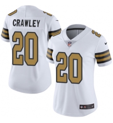 Women's Nike New Orleans Saints #46 Ken Crawley Limited White Rush Vapor Untouchable NFL Jersey