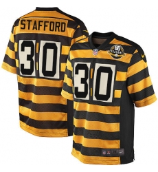 Men's Nike Pittsburgh Steelers #30 Daimion Stafford Limited Yellow/Black Alternate 80TH Anniversary Throwback NFL Jersey