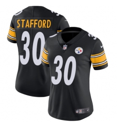 Women's Nike Pittsburgh Steelers #30 Daimion Stafford Black Team Color Vapor Untouchable Limited Player NFL Jersey