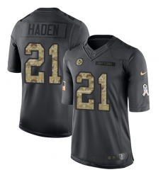 Men's Nike Pittsburgh Steelers #21 Joe Haden Limited Black 2016 Salute to Service NFL Jersey