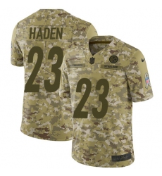 Youth Nike Pittsburgh Steelers #23 Joe Haden Limited Camo 2018 Salute to Service NFL Jersey