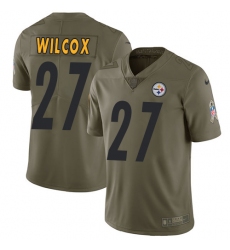 Youth Nike Pittsburgh Steelers #27 J.J. Wilcox Limited Olive 2017 Salute to Service NFL Jersey