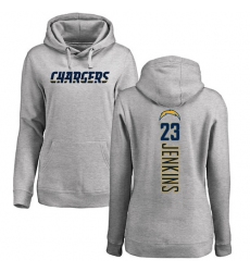 NFL Women's Nike Los Angeles Chargers #23 Rayshawn Jenkins Ash Backer Pullover Hoodie